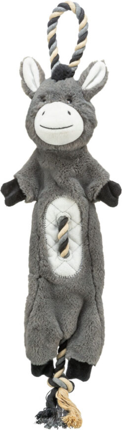 Âne, en peluche/corde, recyclé, 66cm