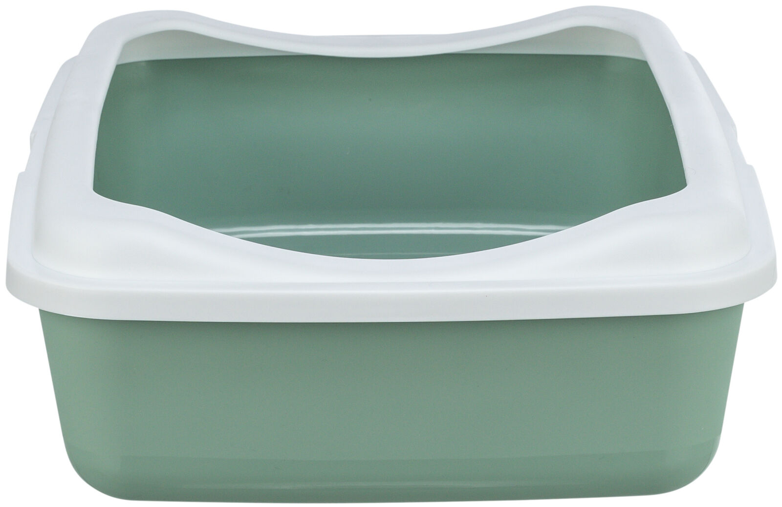Katzentoilette Classic, mit Rand, 37×15×48cm, salbei/weiss Katzentoilette Classic, mit Rand, 37×15×48cm, salbei/weiss