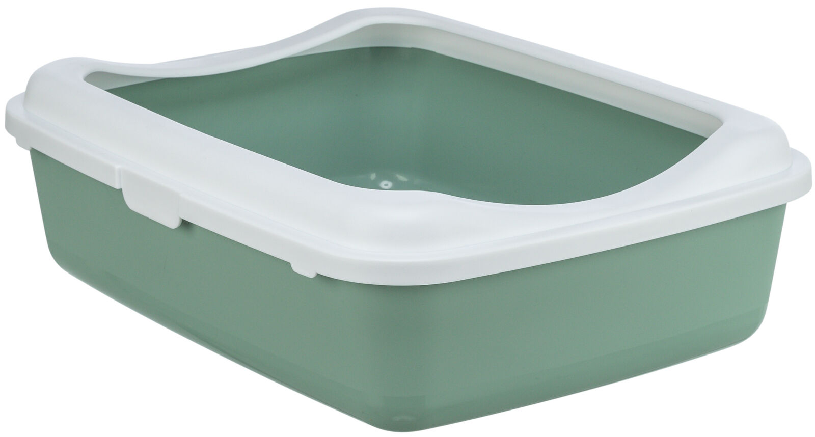 Katzentoilette Classic, mit Rand, 37×15×48cm, salbei/weiss Katzentoilette Classic, mit Rand, 37×15×48cm, salbei/weiss