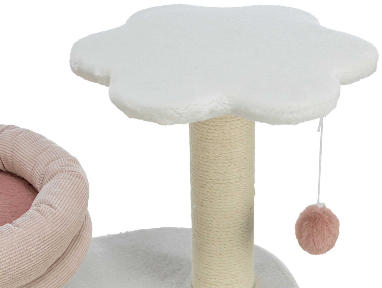 Arbre à chat Isabella, 70cm, blanc/vieux rose Arbre à chat Isabella, 70cm, blanc/vieux rose