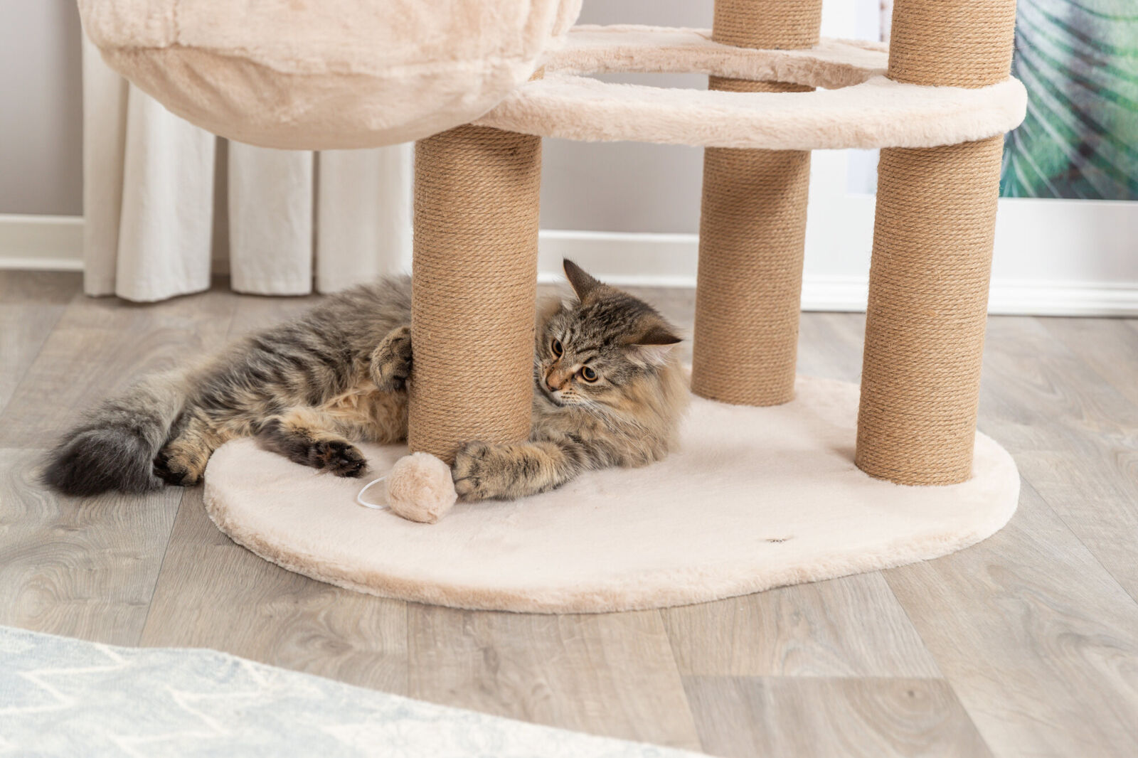 Arbre à chat Boho Filippo, 114cm, beige Arbre à chat Boho Filippo, 114cm, beige