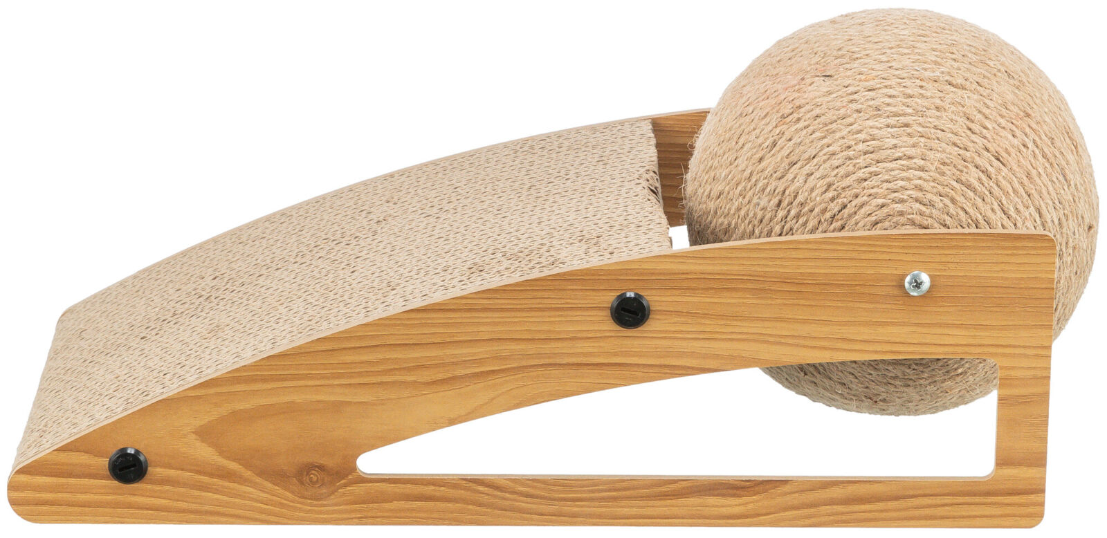 Kratzrampe mit Ball, Kratzpappe/MDF, 40×17×20cm Kratzrampe mit Ball, Kratzpappe/MDF, 40×17×20cm