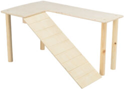 Plateforme avec rampe, souris/hamster, en bois, 47×25×30cm
