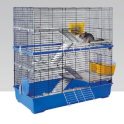 Double 120 cage p.Degus, plié, avec rouleaux -