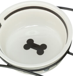 Gamelle Food", en céramique, blanc/noir