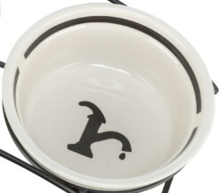 Gamelle Water", en céramique, blanc/noir