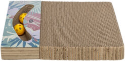 Griffoir carton avec balles, catnip, multicolore
