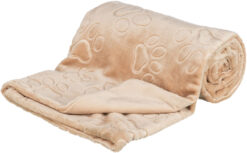 Couverture Barry, en peluche douce, beige
