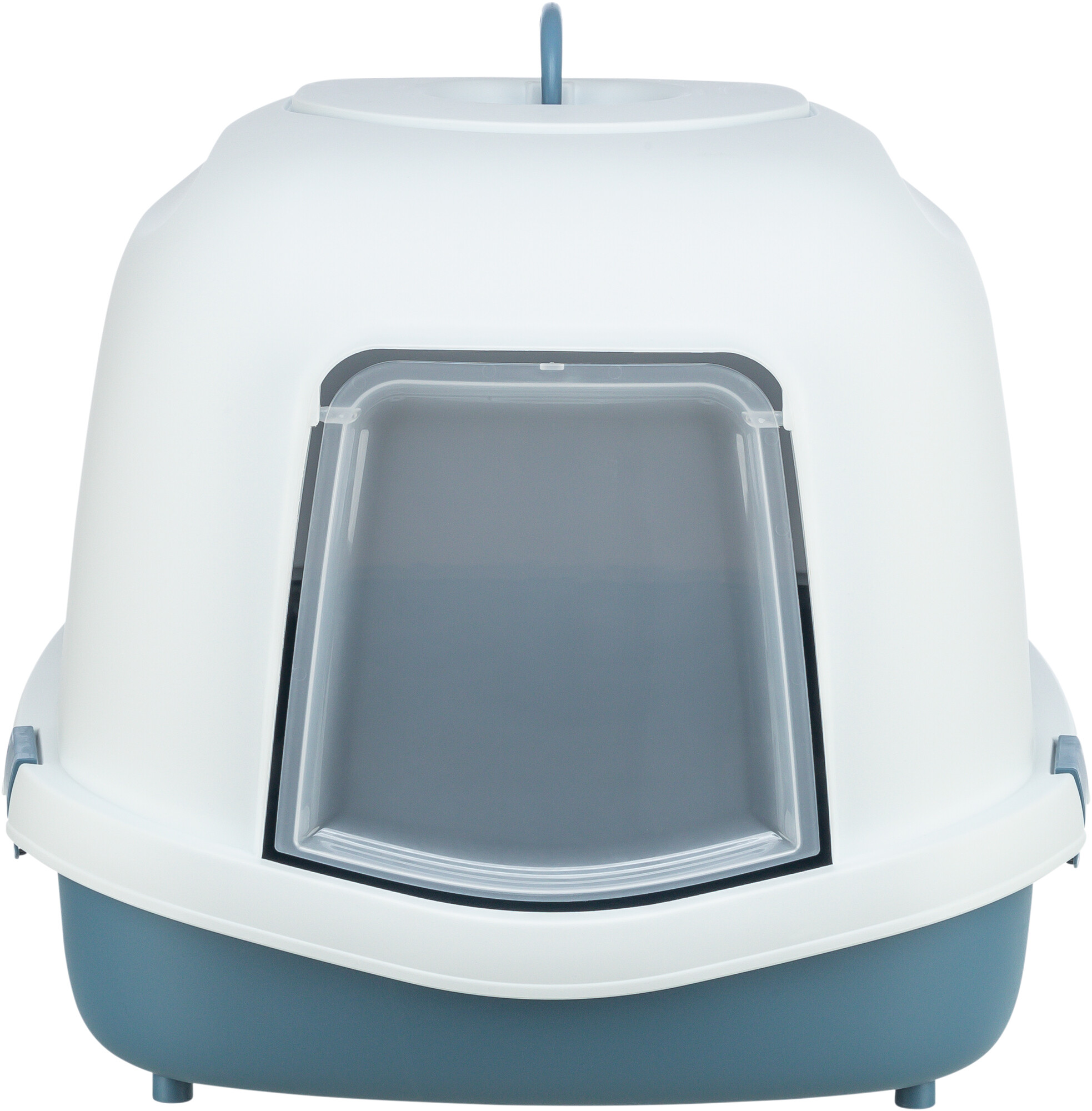 Bac à litière Primo XXL Top avec couvercle, bleu/blanc 56×47×71cm Bac à litière Primo XXL Top avec couvercle, bleu/blanc 56×47×71cm