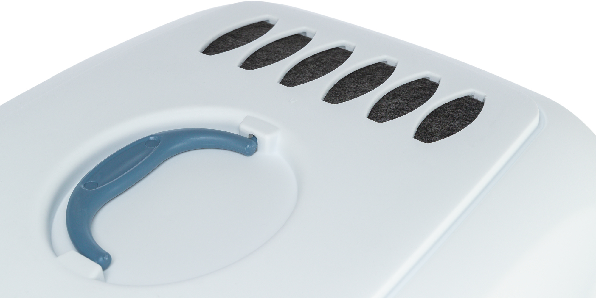 Bac à litière Primo XXL Top avec couvercle, bleu/blanc 56×47×71cm Bac à litière Primo XXL Top avec couvercle, bleu/blanc 56×47×71cm