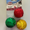 Xmas balles cliquetis, en plastique/polyester, ø 4 cm, 3 Pc