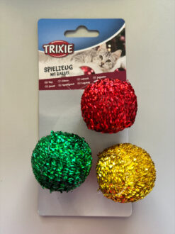 Xmas balles cliquetis, en plastique/polyester, ø 4 cm, 3 Pc