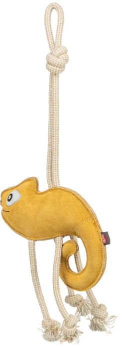 Alternative view of Caméléon sur corde, en cuir/corde, 45cm