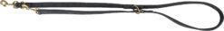 Pure laisse en V, cuir, S-M: 2 m/15 mm, noir