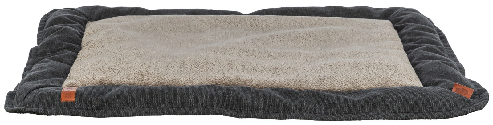 BE NORDIC Matelas, Föhr, carré, noir/sable 70×55cm BE NORDIC Matelas, Föhr, carré, noir/sable 70×55cm