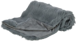 Couverture Elli, peluche/velours, gris foncé