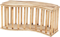 Râtelier à foin avec couvercle, bois/flammé, 37×19×13cm