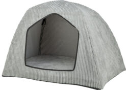 Grotte Vital Jonna, peluche cordée, 55×55×75cm, gris clair