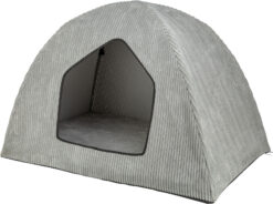 Grotte Vital Jonna, peluche cordée, 70×70×100cm, gris clair