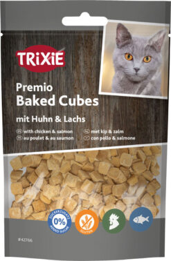 Premio Cubes cuits au four au poulet et au saumon, 50 g