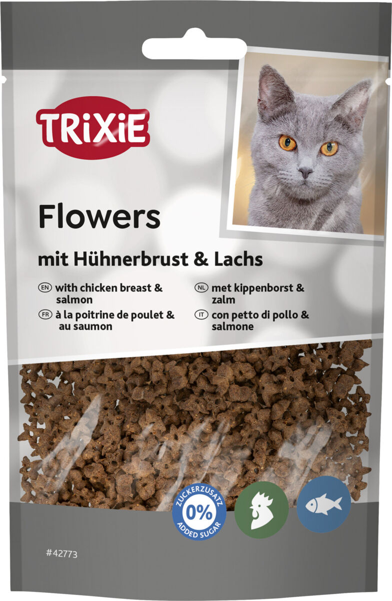 Flowers mit Hühnerbrust & Lachs, 50 g Flowers mit Hühnerbrust & Lachs, 50 g