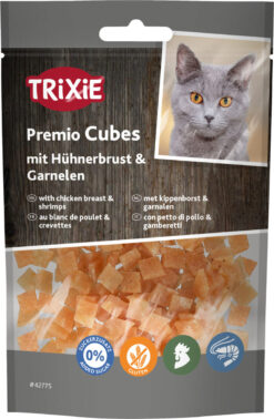 Premio Cubes au blanc de poulet & aux crevettes, 50 g