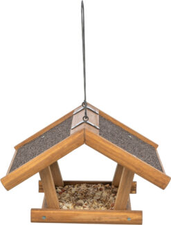 Alternative view of natura mangeoire oiseaux suspendue, en pin, brun