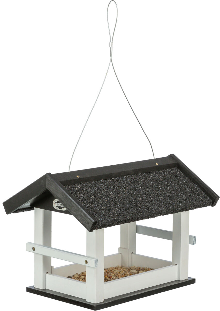 natura mangeoire oiseaux suspendue, en pin, noir/blanc 36×25×25cm natura mangeoire oiseaux suspendue, en pin, noir/blanc 36×25×25cm