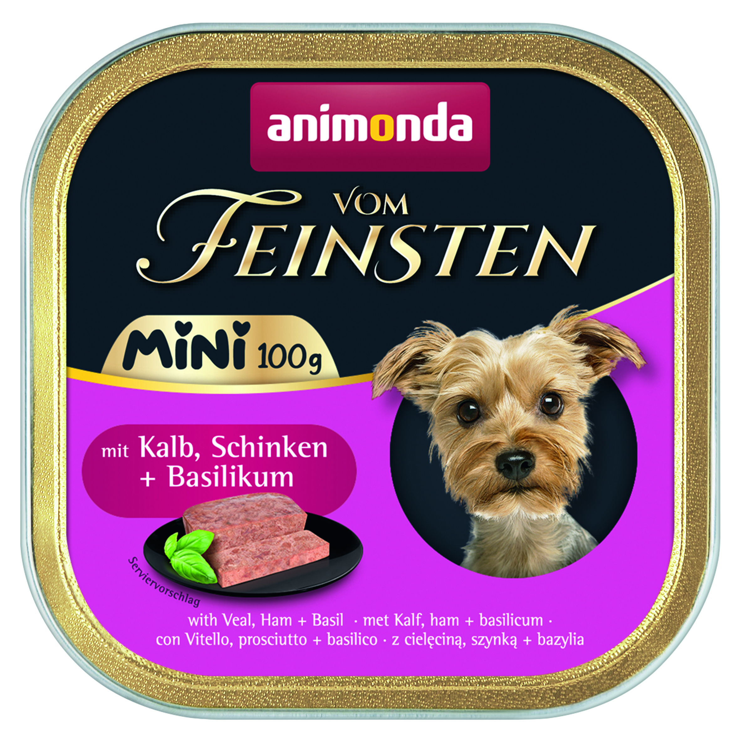 Animonda, chien v. Feins., mini a. veau, jambon MHD 02/26 100g / VE 32 Animonda, chien v. Feins., mini a. veau, jambon MHD 02/26 100g / VE 32