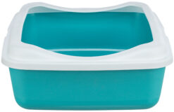 Alternative view of Bac à litière Classic, avec rebord, recyclé, turquoise/blanc