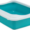 Bac à litière Classic, avec rebord, recyclé, turquoise/blanc