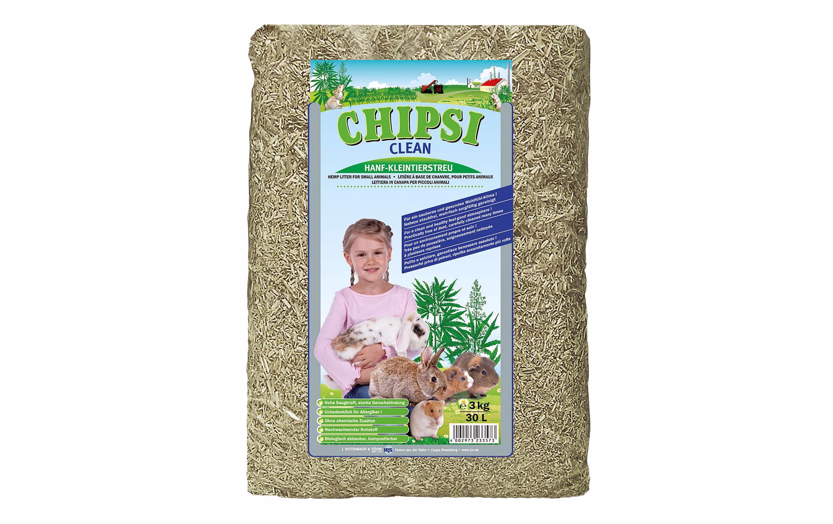 CHIPSI-Clean litière de chanvre p. petits animaux